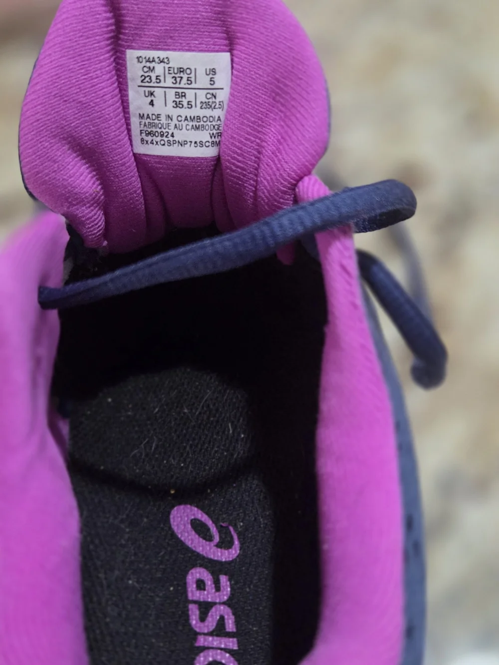 Asics Kids Navy with Purple Accent Sneakers